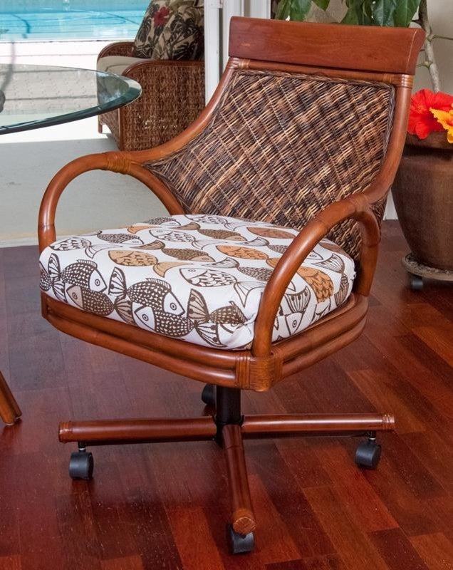 Bermuda Tilt Swivel Caster Chair In Sienna With Escapade Sand