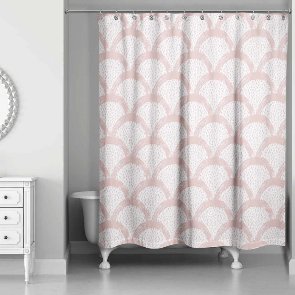 Pink Scallops 71x74 Shower Curtain