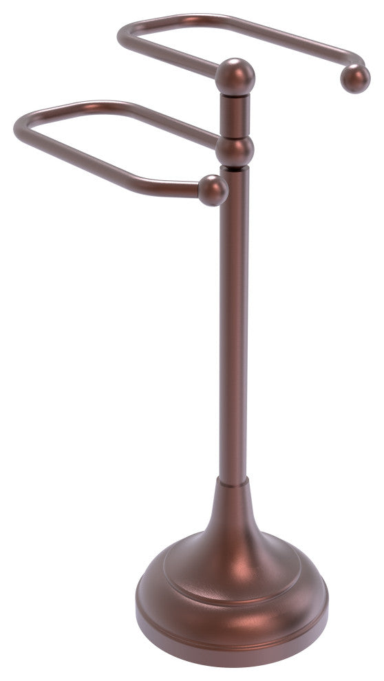 Free Standing Two Arm Guest Towel Holder, Antique Copper