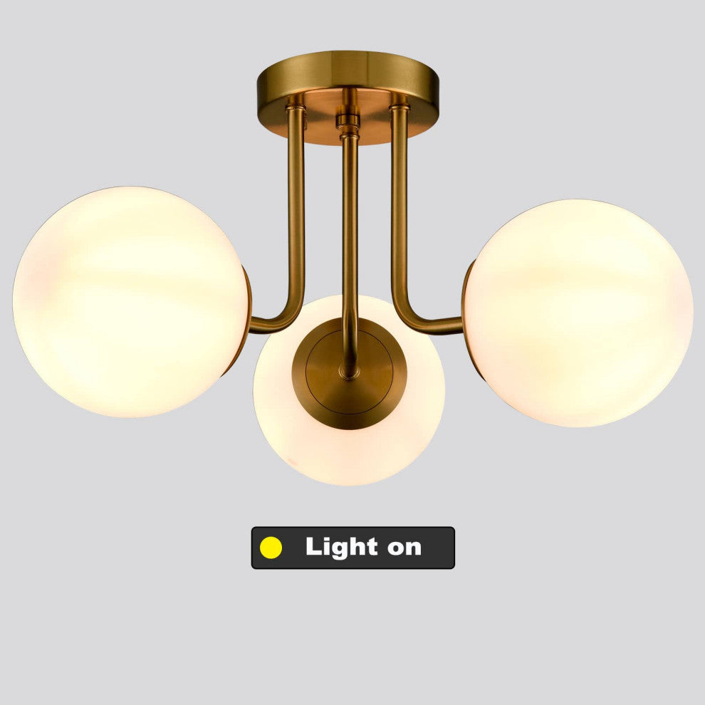 Modern Globe Ceiling Light, 3 Light
