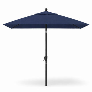 Pismo Dawn 9'x7' Rectangular Premium Push Tilt Market Umbrella, Black Frame, Nav