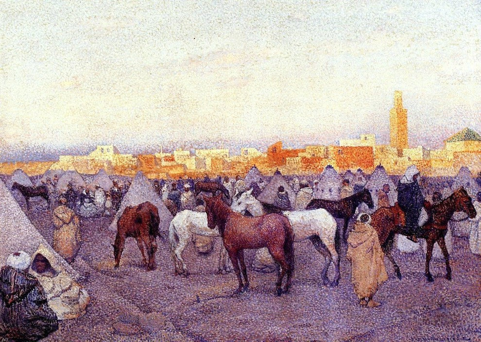 Theo Van Rysselberghe Encampment near a Moroccan Village Gallery Wrapped Canvas