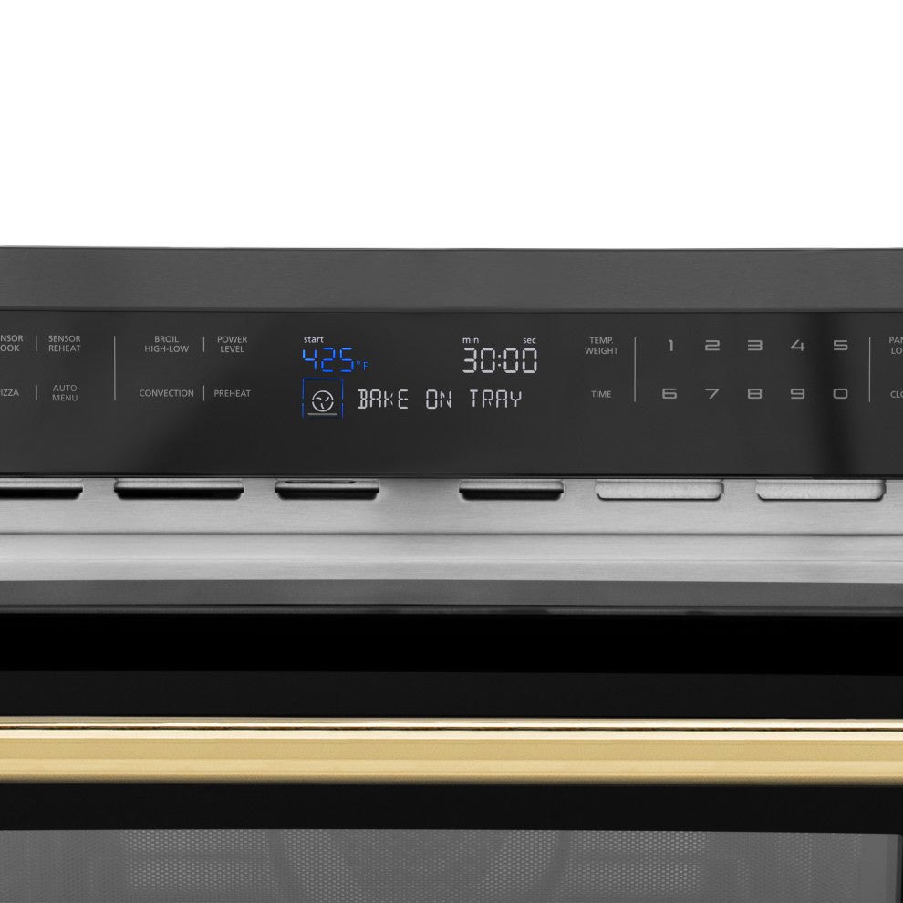 ZLINE 24" Microwave Oven, Black Stainless With Gold MWOZ-24-BS-G