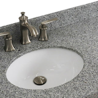 37" Single Sink Vanity, Dark Gray Finish With Gray Granite