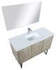 Lancy Modern 48" Rustic Acacia Square Sink Bathroom Vanity Set, Monte Chrome Fau
