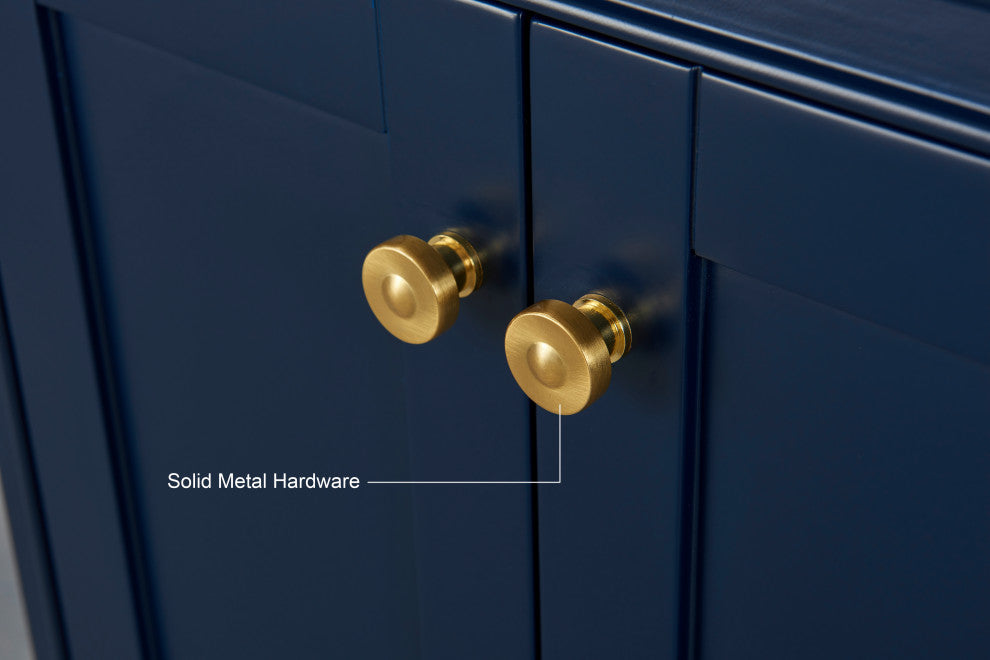 Audrey Vanity Set, Heritage Blue, 60", Gold Hardware, No Mirror