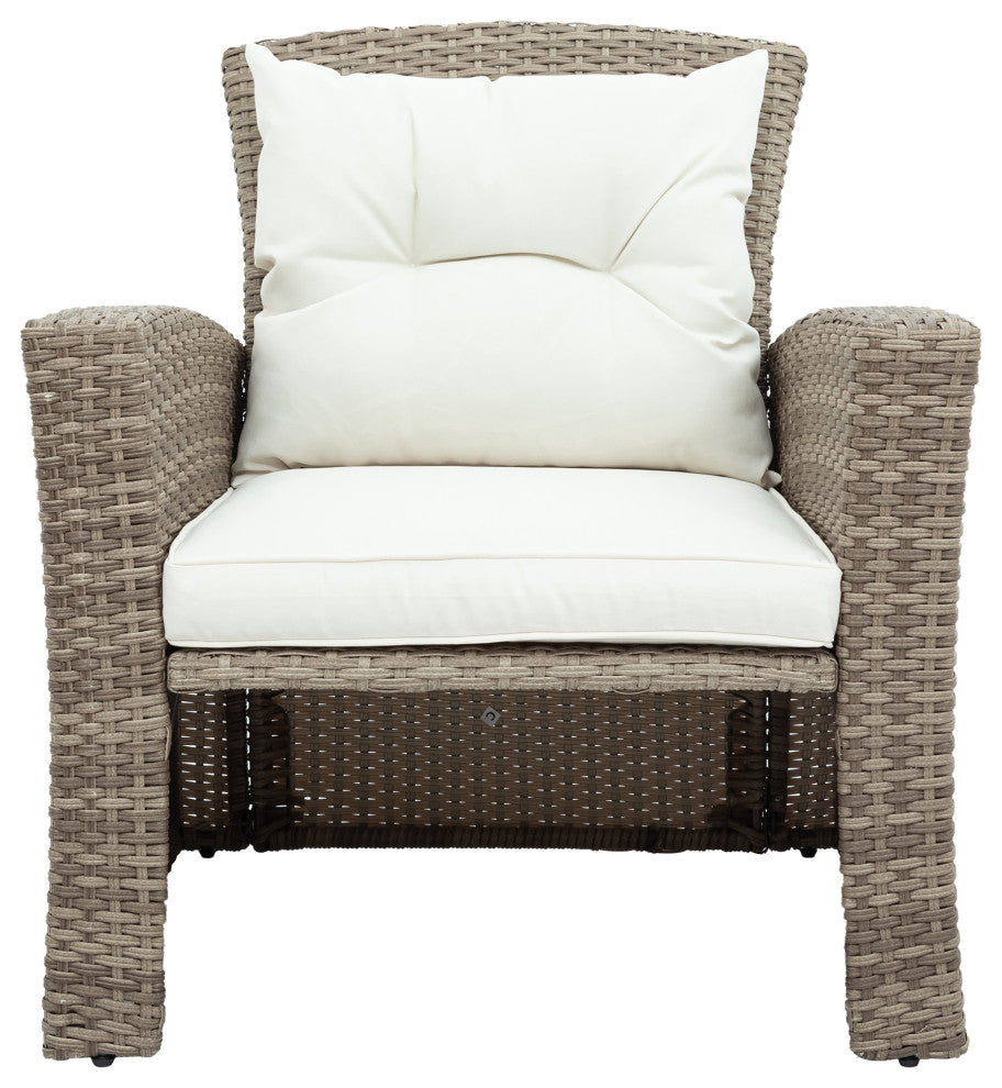 Gewnee Outdoor Conversation Set All Weather Wicker Sectional Sofa, Beige