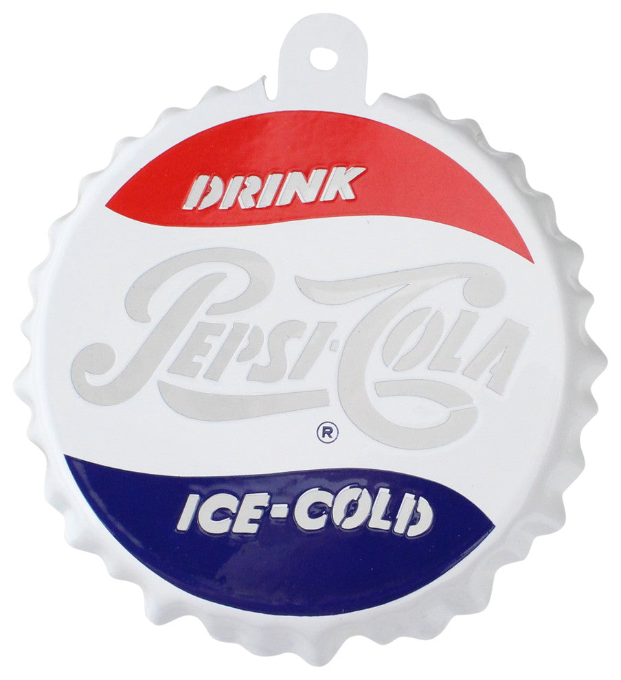3.25" Classic Pepsi-Cola Bottle Cap Logo Cut-Out Christmas Ornament