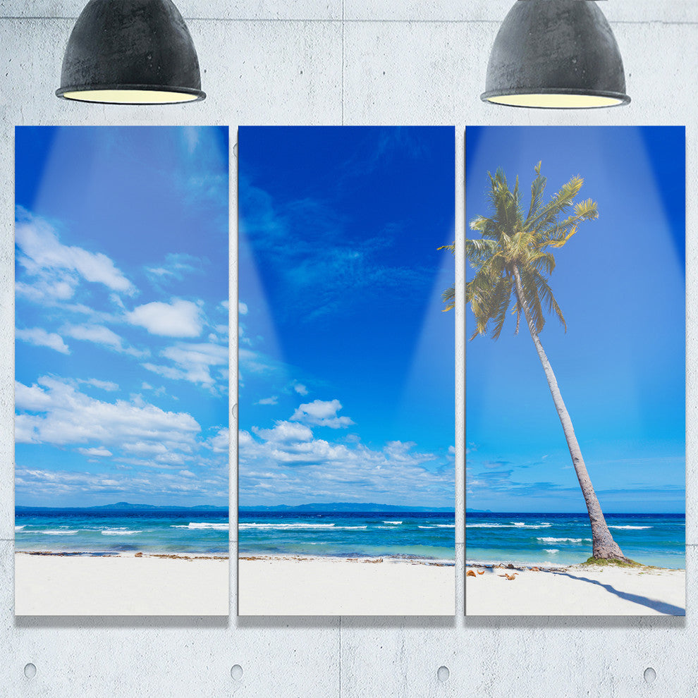 "Calm Summer Vacation Beach Philippines" Metal Wall Art, 3 Panels, 36"x28"