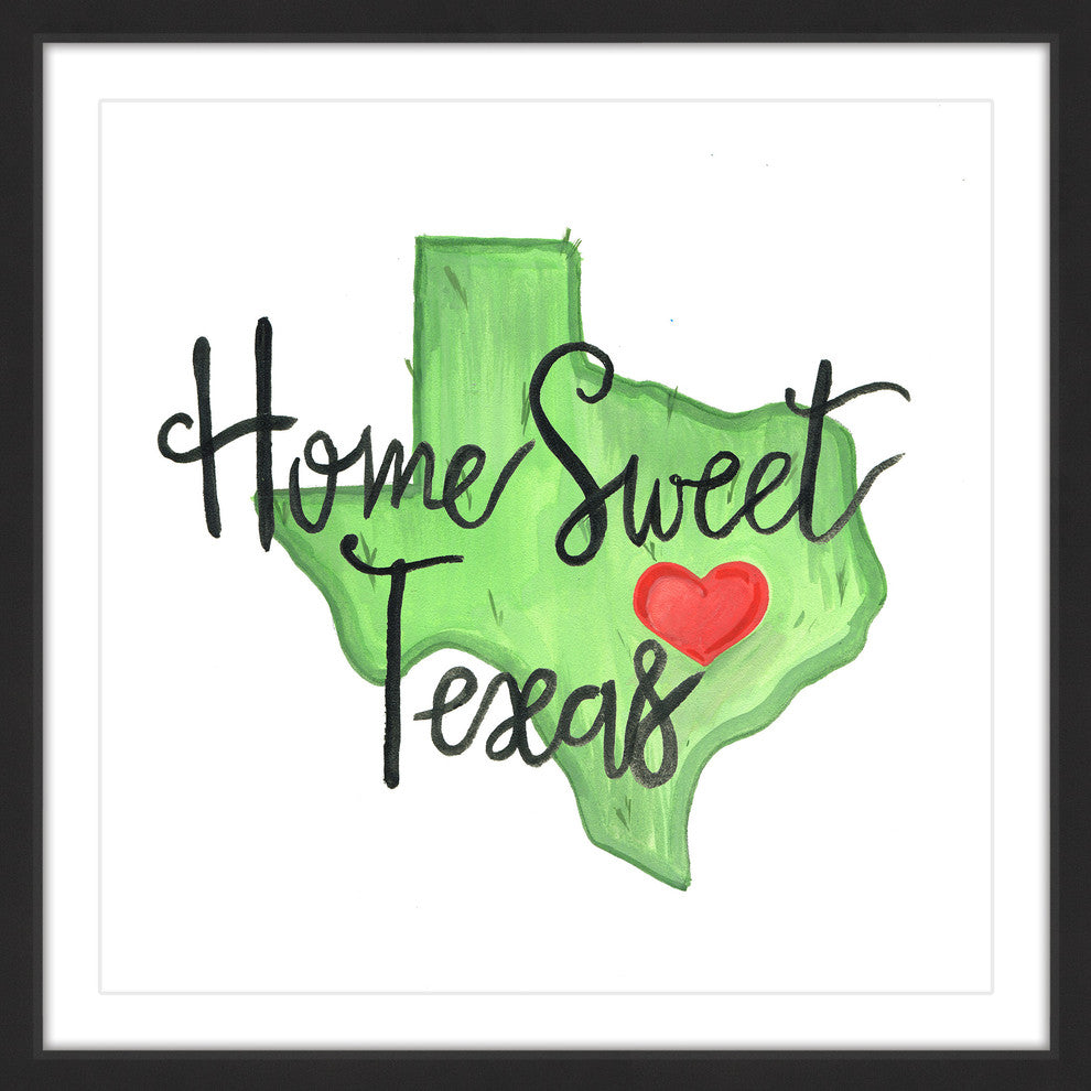 "Home Sweet Texas" Framed Painting Print, 12x12