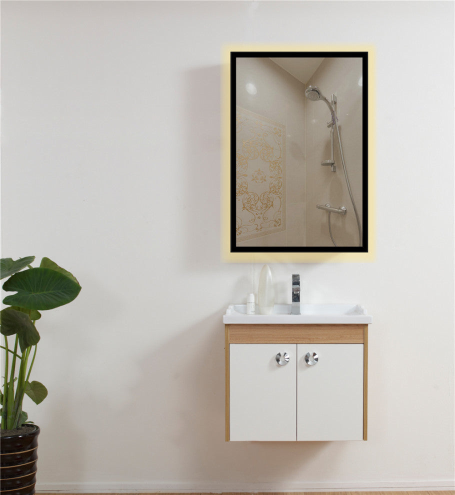 Woodbridge Lighting Reflections Back-Light LED Rectangular Mirror in Black