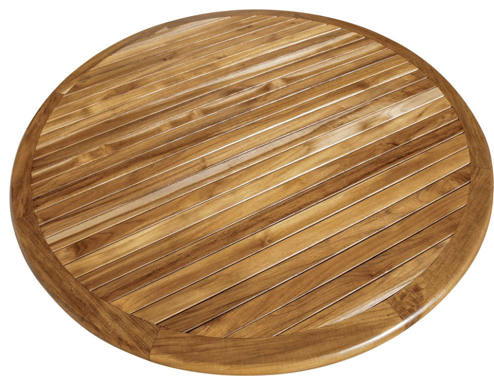 48" Natural Rounded Solid Wood Outdoor Dining Table