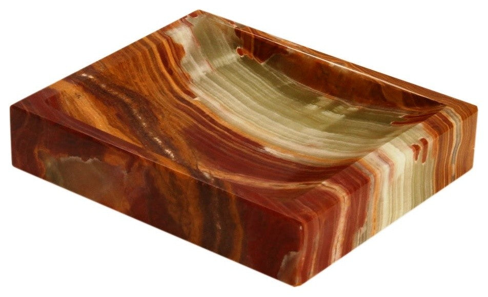 Myrtus Collection Whirl Green Onyx Soap Dish