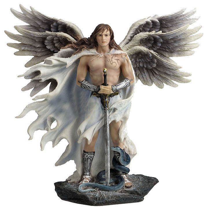 Six-Winged Guardian Angel With Serpent Statue