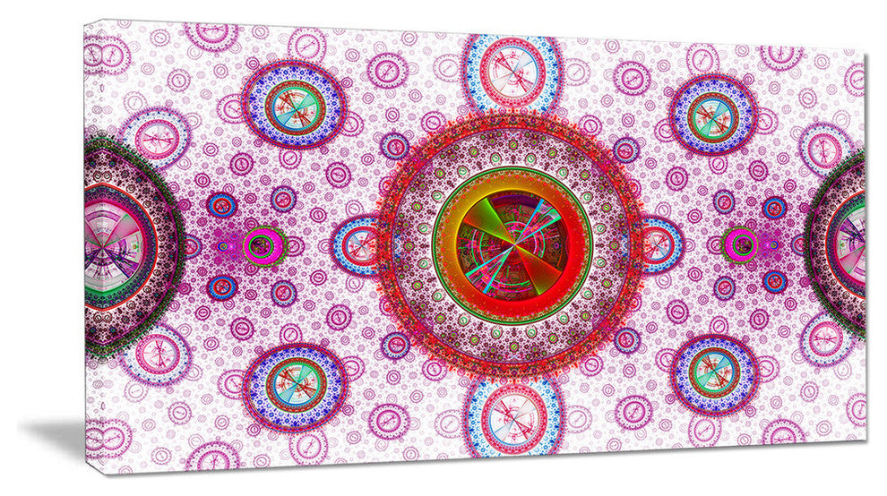 Pink Psychedelic Relaxing Art, Oversized Abstract Canvas Art Print, 60x28