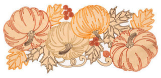 Pumpkin Party Embroidered Cutwork 16 by 36-Inch Table Runner