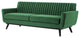 Tufted Sofa, Velvet, Green, Modern, Living Lounge Room Hotel Lobby Hospitality