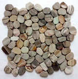 Hand-Sorted Mini Oval Pebble Stone Mosaic - Eco-Friendly for Shower & Bath