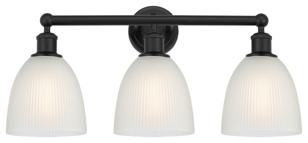 Innovations 616-3W-BK-G381 Castile 3 Light 24" Bath Vanity Light, Matte Black