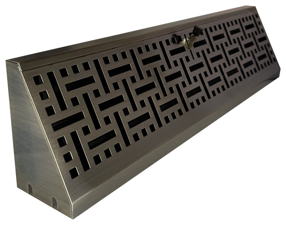 Decorative Baseboard Register, Antique Brass, 15"