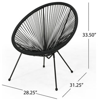 Major Outdoor Hammock Weave Chair with Steel Frame, Set of 2, Black