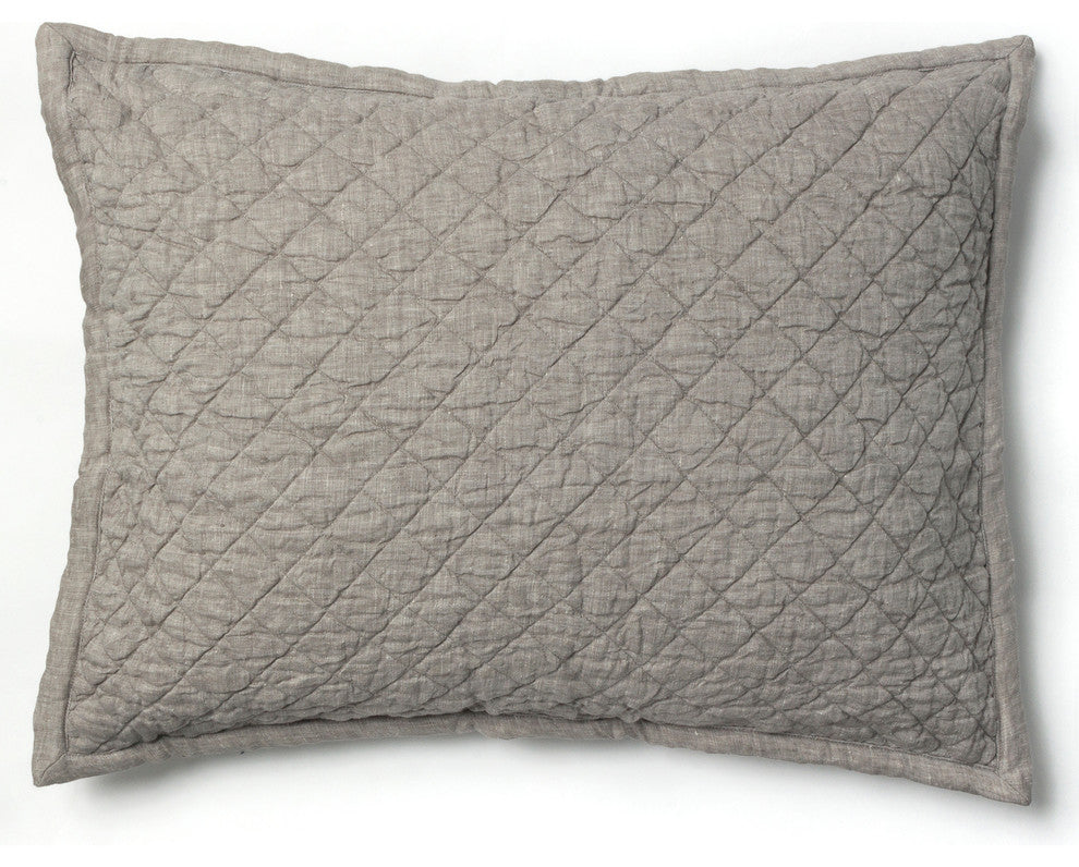 Kenneth Linen Pillowcase Sham, Gray, Standard