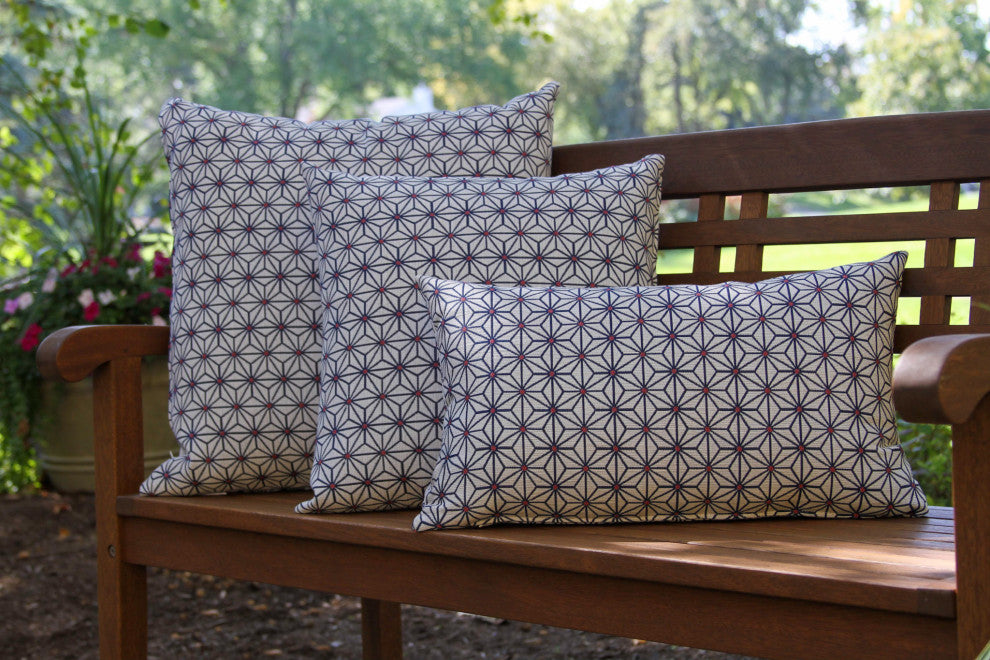 Kimberly Ann Indoor/Outdoor Throw Pillow, Set of 2, Nantucket, 12" X 20"