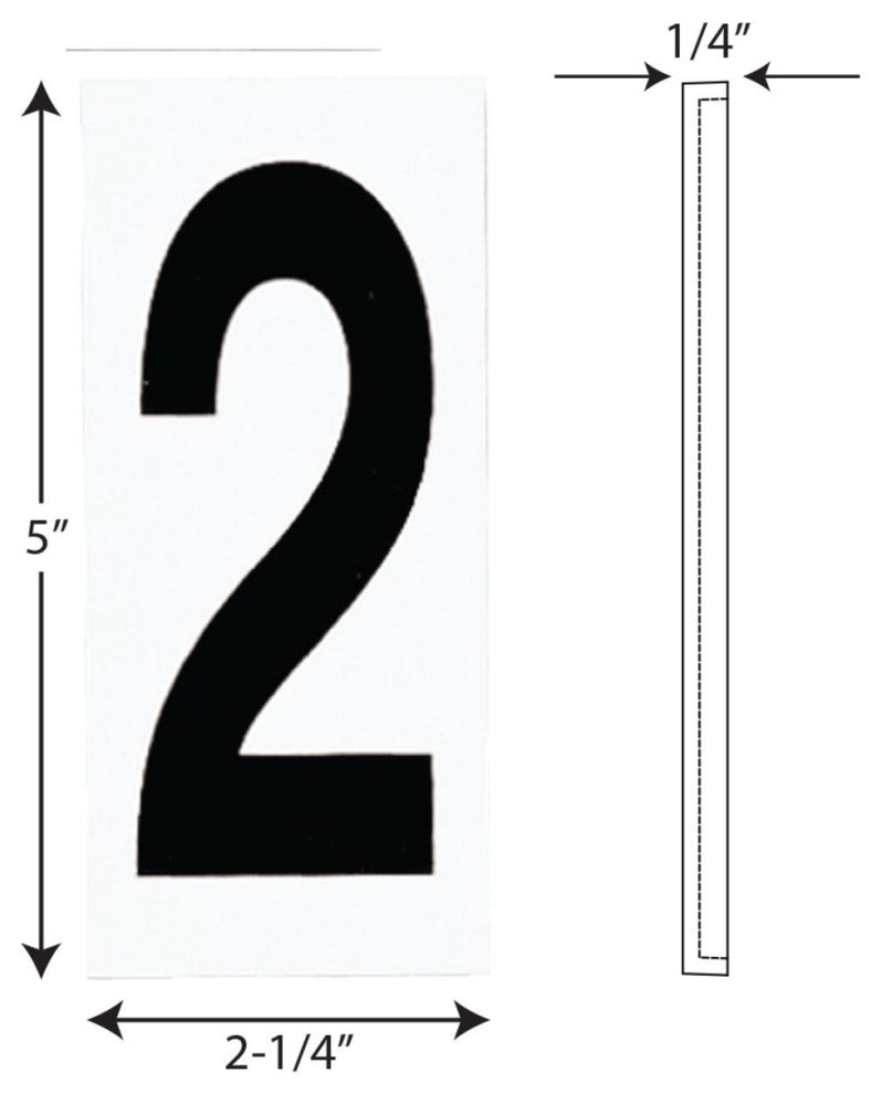 Address Numbers For P5968 Address Lights Ten "2" In Package, White