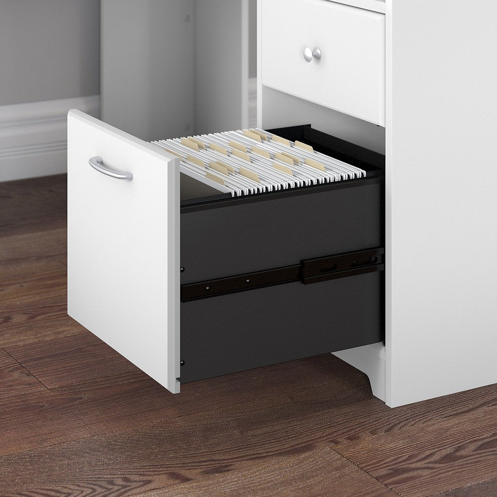 Cabot 60W L-Shaped Computer Desk With Mid Back Leather Box Chair