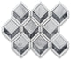 Carrara White Marble Illusion 3D Square Geometry Mosaic Tile White, 1 sheet