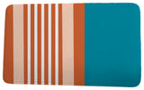 Sail, Sun, & Fun Beach Shack Stripe Print Bath Mat, Teal, 21"x34"