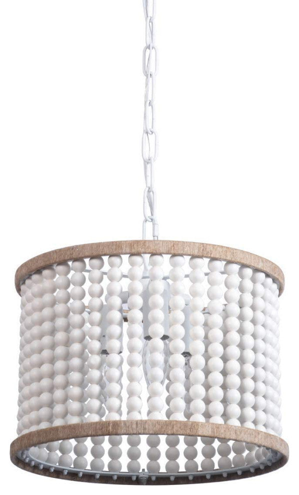 Wood Beaded Chandelier Rust Kitchen Island Pendant Light