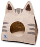 Touchcat 'Kitty Ears' Travel On-The-Go Collapsible Folding Cat Pet Bed, Brown