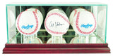 Triple Baseball Display Case, Cherry
