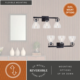 Ogden 1 Light Vanity Matte Black, Matte Black, 25.5-in W X 10-in H X 7.75-in D