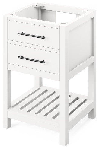 Wavecrest Contemporary White 24" Vanity, Boulder Cultured Marble Vanity Top