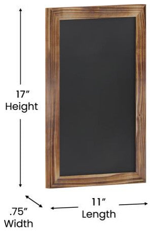 Canterbury Wall Mount Magnetic Chalkboard Sign Set-11" x 17", Torched Brown, 11" X 17"