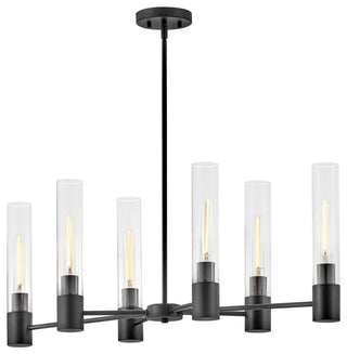 Lark 85406 Shea 6 Light 34"W Linear Chandelier - Black