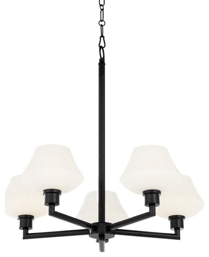 Quorum International 6221-5 Ayala 5 Light 28"W Chandelier - Matte Black