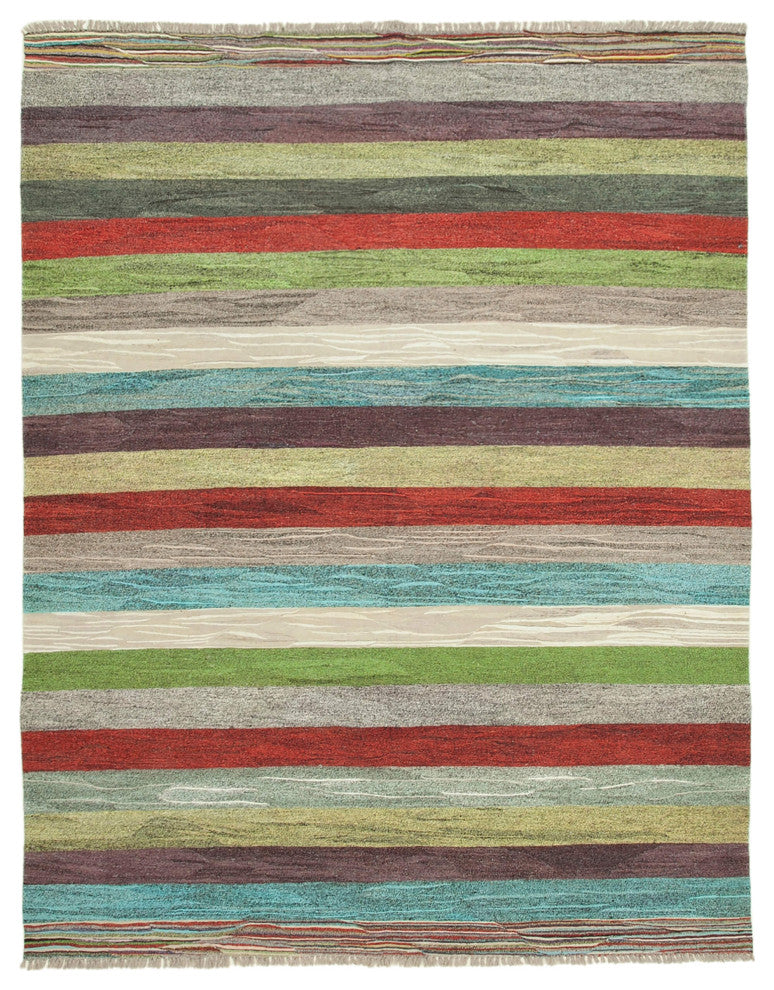 Rug N Carpet - Handwoven Turkish 8' 6'' x 10' 10'' Flatweave Wool Kilim Rug