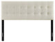 Modern and Contemporary Fabric Headboard, Ivory, King