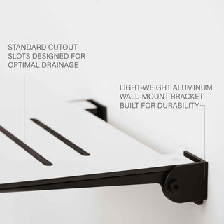 Seachrome SlimLine Folding Wall Mount Shower Seat, White With Matte Black