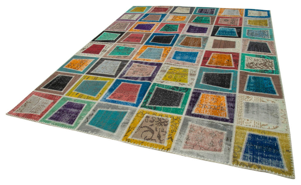 Rug N Carpet - Handmade Oriental 7' 10" x 10' 6" Boho Patchwork Area Rug
