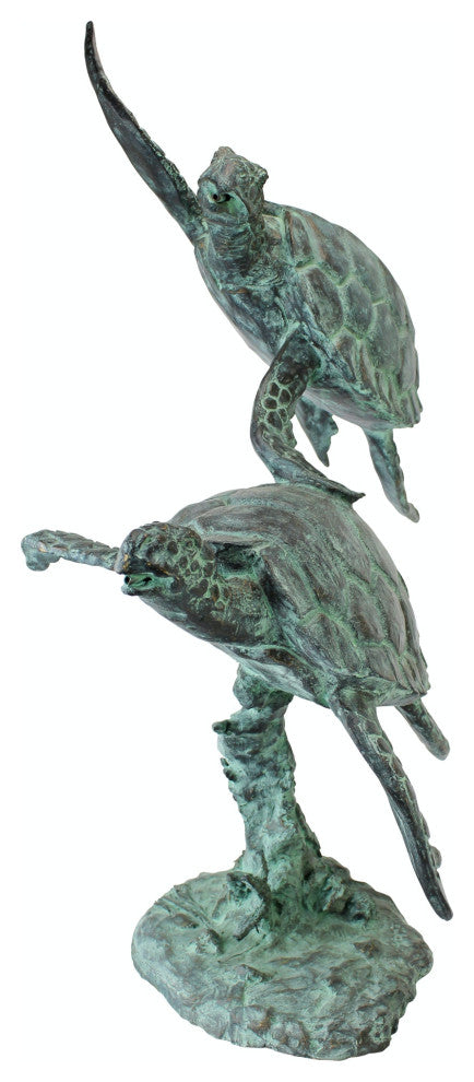 Sea Turtles Bronze Garden Statue