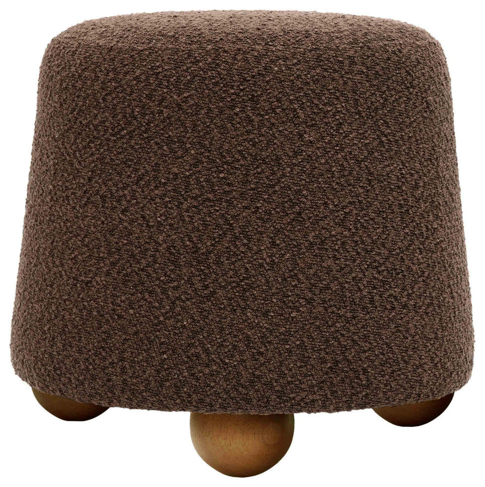 Jaine Chocolate Brown Boucle Stool