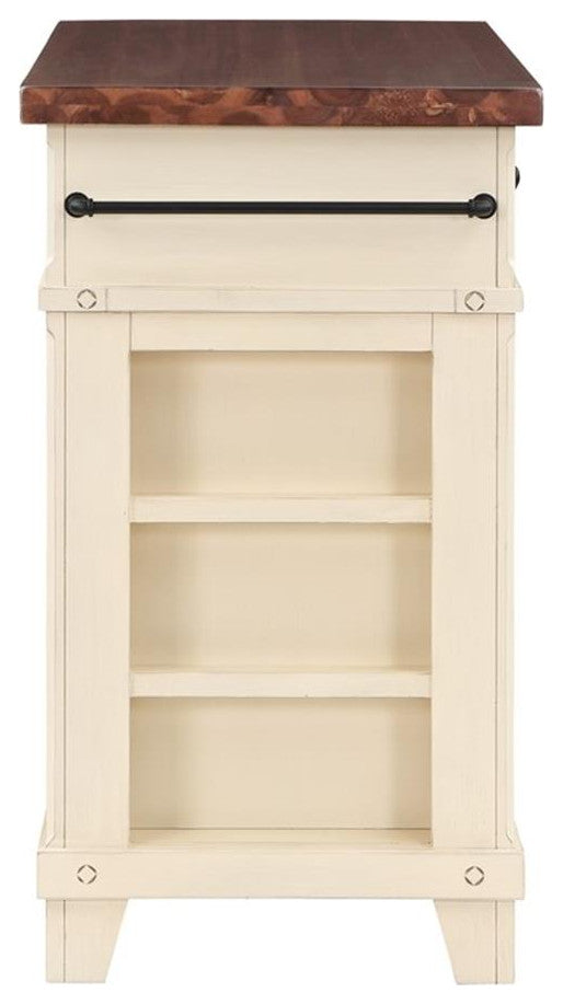 Madison Kitchen Island in White Finish Engineered Wood