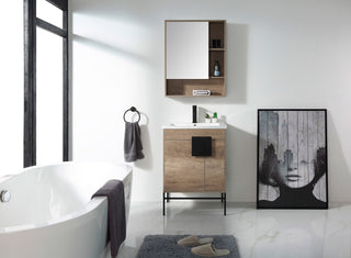 Bathroom Vanity Set, Shadow Gray, 24", Black Hardware