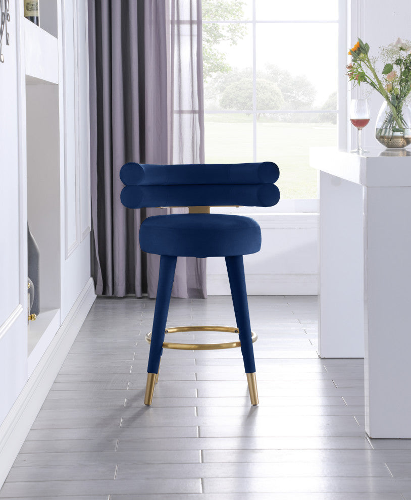 Fitzroy Velvet Upholstered Counter Height Stool (Set of 2)