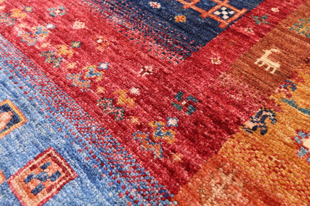 3' 4" X 4' 10" Tribal Persian Gabbeh Hand Knotted Rug Q10730