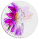 Purple Watercolor Gerbera Illustration, Floral Round Metal Artwork, 23"